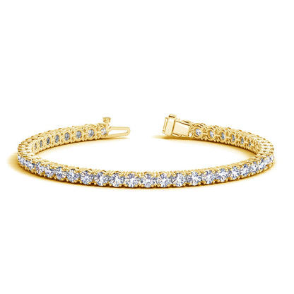 8 cctw Lab Grown Round Diamond Tennis Bracelet in 14k Yellow Gold (F/G  VS2/SI1)