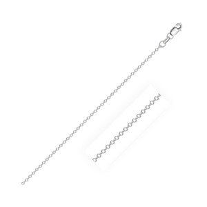 0.8mm 18k White Gold Diamond Cut Cable Link Chain