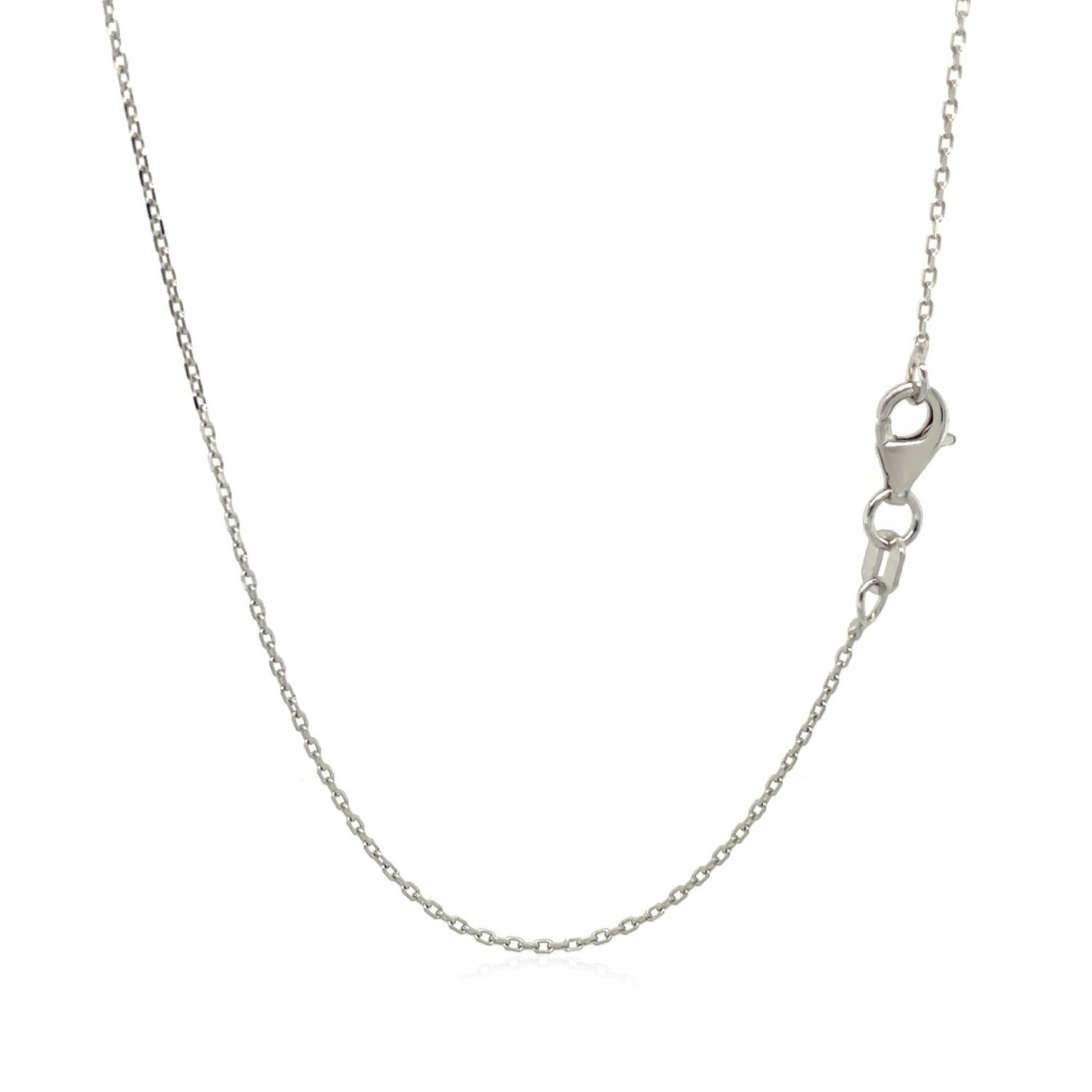 0.8mm 18k White Gold Diamond Cut Cable Link Chain