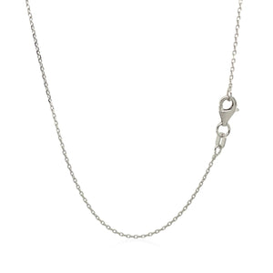 0.8mm 18k White Gold Diamond Cut Cable Link Chain