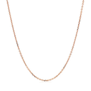 1.1mm 18k Rose Gold Diamond Cut Cable Link Chain