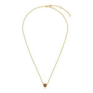 14k Yellow Gold with Round Citrine Necklace