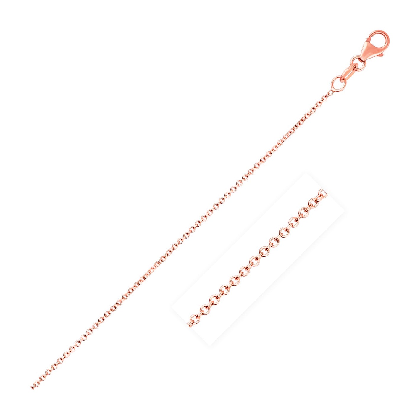 1.1mm 14k Pink Gold Round Cable Link Chain