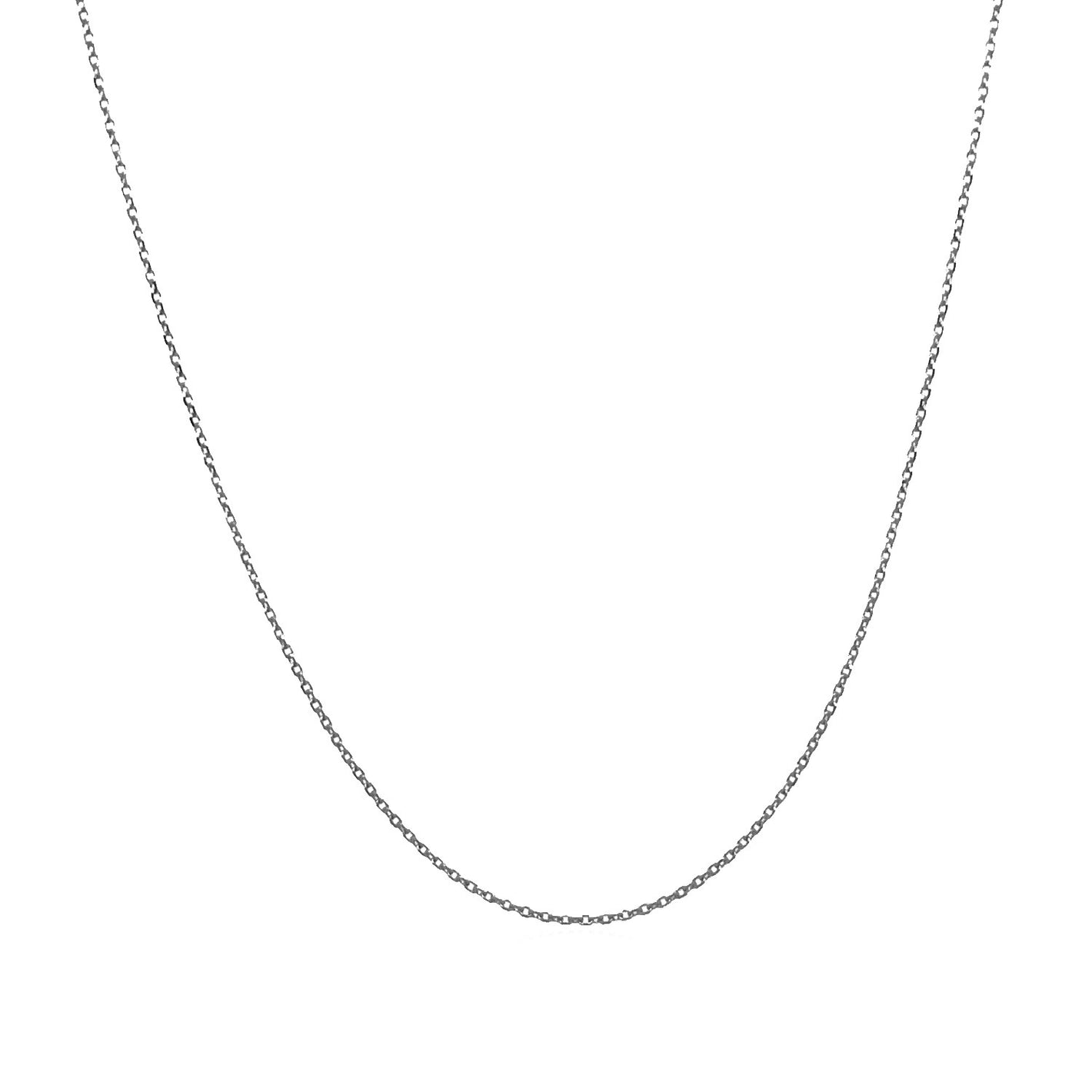 0.7mm 14k White Gold Diamond Cut Cable Link Chain