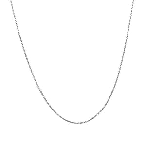 0.7mm 14k White Gold Diamond Cut Cable Link Chain