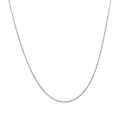 0.7mm 14k White Gold Diamond Cut Cable Link Chain