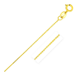 0.7mm 14k Yellow Gold Diamond Cut Cable Link Chain