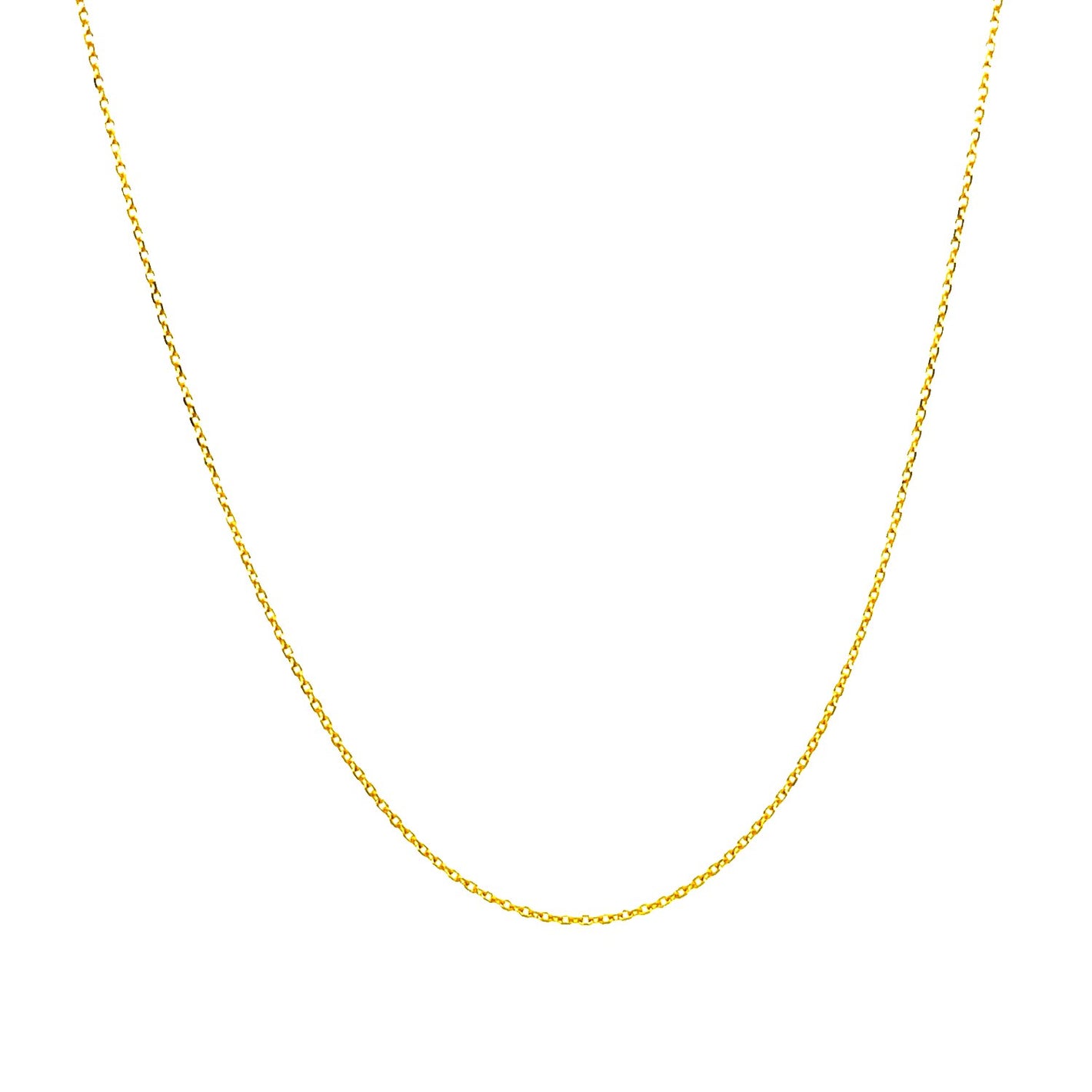 0.7mm 14k Yellow Gold Diamond Cut Cable Link Chain