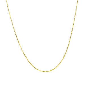 0.7mm 14k Yellow Gold Diamond Cut Cable Link Chain