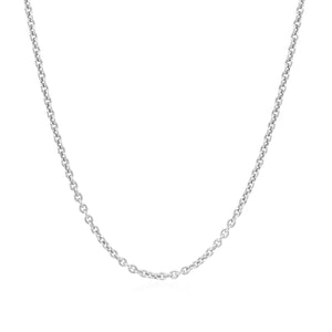 1.8mm Sterling Silver Rhodium Plated Round Cable Chain