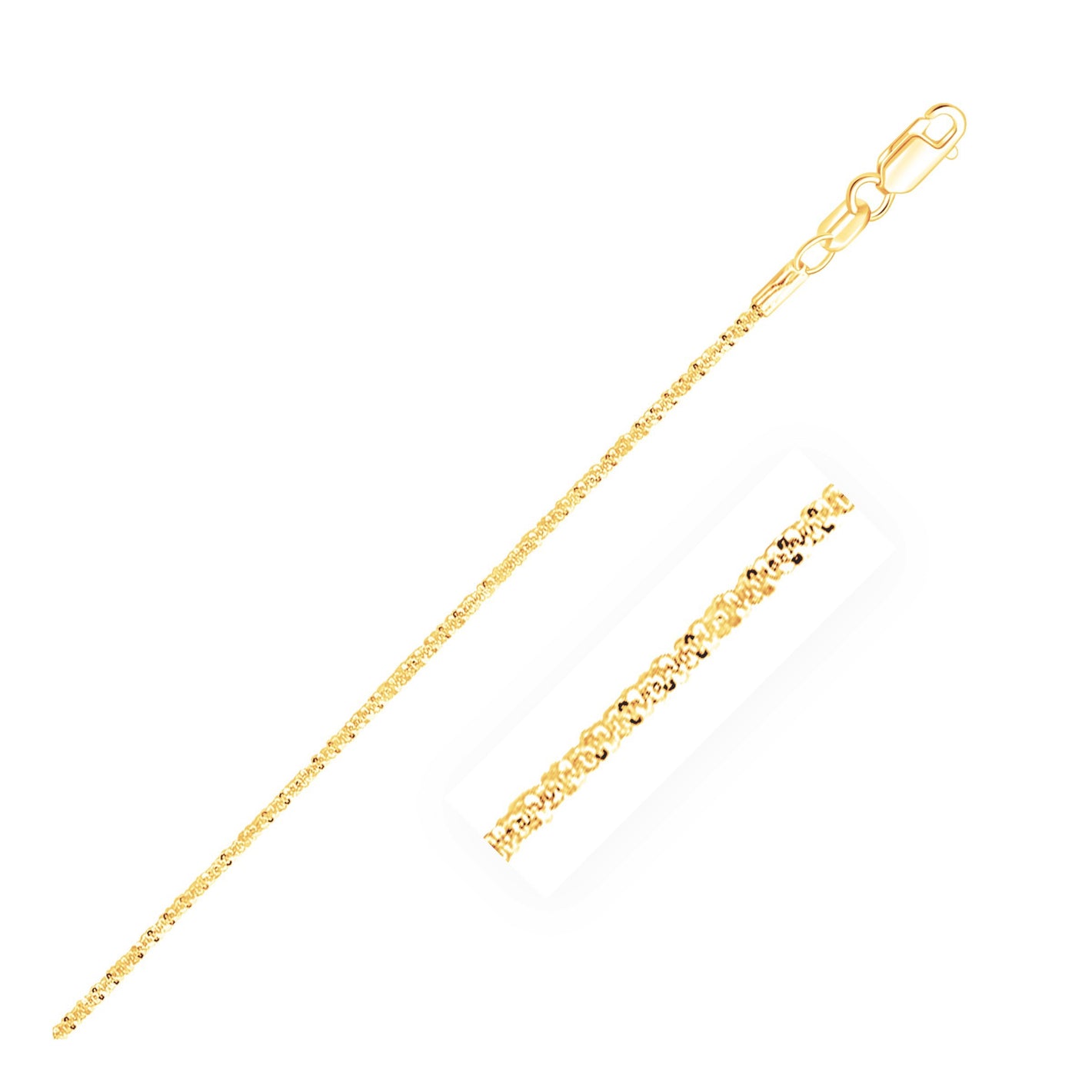 1.5mm 10k Yellow Gold Sparkle Anklet