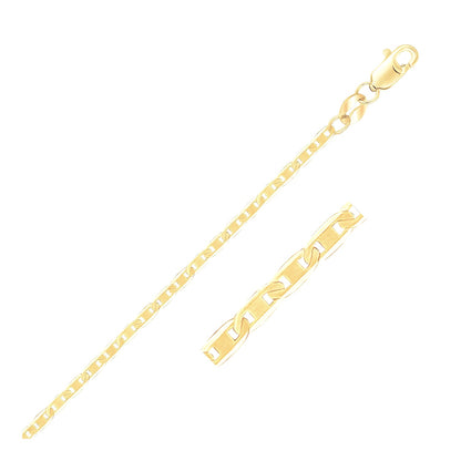 1.7mm 14k Yellow Gold Mariner Link Anklet