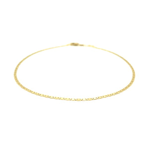 1.7mm 14k Yellow Gold Mariner Link Anklet