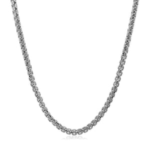 2.5mm 14k White Gold Solid Round Box Chain 2.5